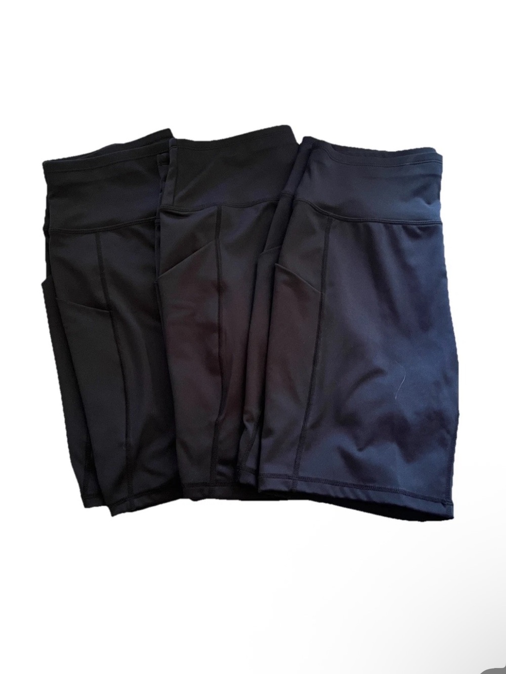 CADMUS Lot of 3 High Waist Shorts Spandex Running Side Pockets Women Black Large